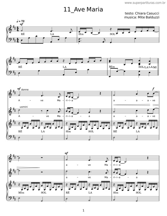 Partitura da música Ave Maria – Mite Balduzzi, Chiara Casucci v.2