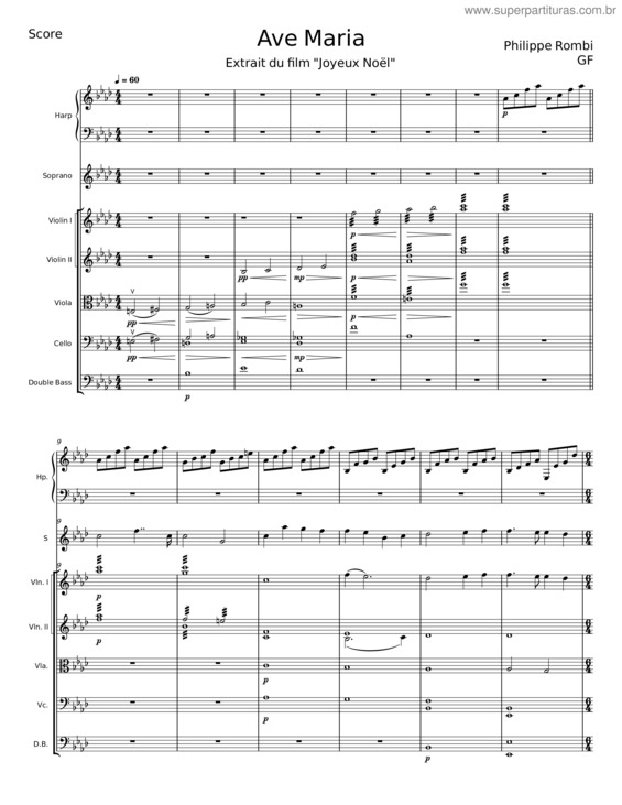 Partitura da música Ave Maria – Philippe Rombi v.3