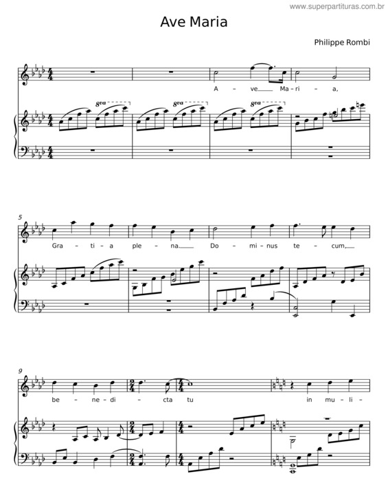 Partitura da música Ave Maria – Philippe Rombi v.4