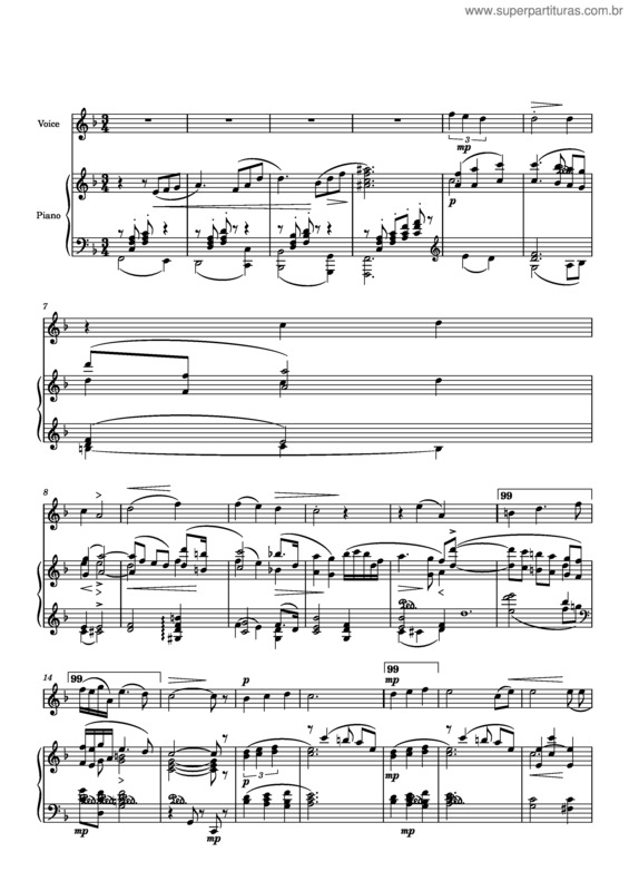 Partitura da música Ave Maria – Pietro Mascagni Fa Major