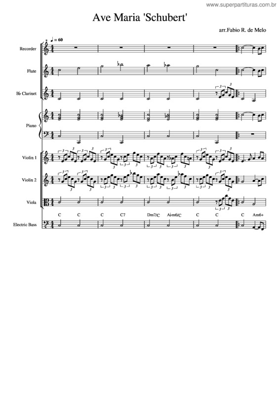 Partitura da música Ave Maria, D.839 – Franz Schubert Ave Maria – Schubert
