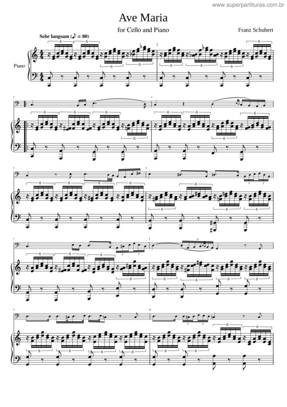 Partitura da música Ave Maria, D.839 – Franz Schubert Ave Maria, D.839