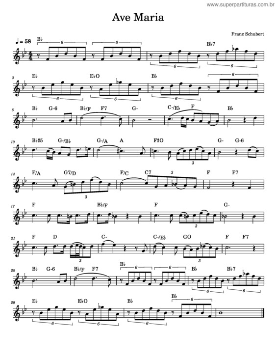 Partitura da música Ave Maria, D.839 – Franz Schubert Ave Maria, Franz Schubert