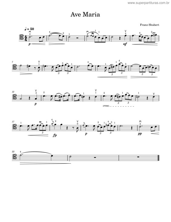 Partitura da música Ave Maria, D.839 – Franz Schubert Ave Maria v.2