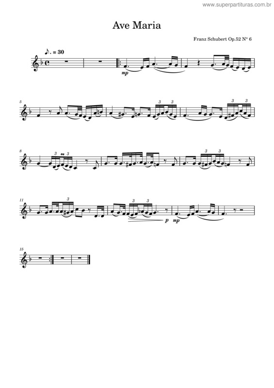 Partitura da música Ave Maria, D.839 – Franz Schubert Ave Maria v.3