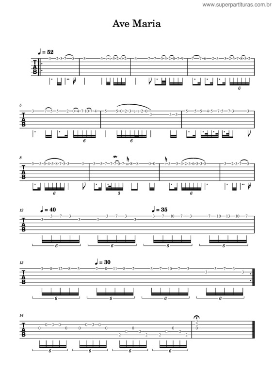 Partitura da música Ave Maria, D.839 – Franz Schubert Ave Maria v.6