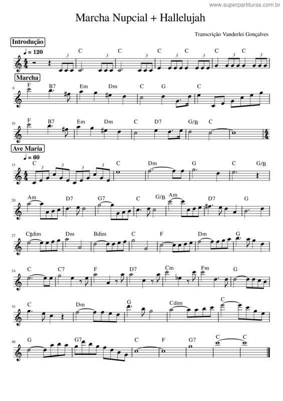 Partitura da música Ave Maria, D.839 – Franz Schubert Marcha Nupcial + Ave Maria – Franz Schubert – Casamento Partitura Violino
