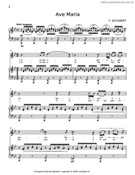 Partitura da música Ave Maria, D.839 – Franz Schubert v.10