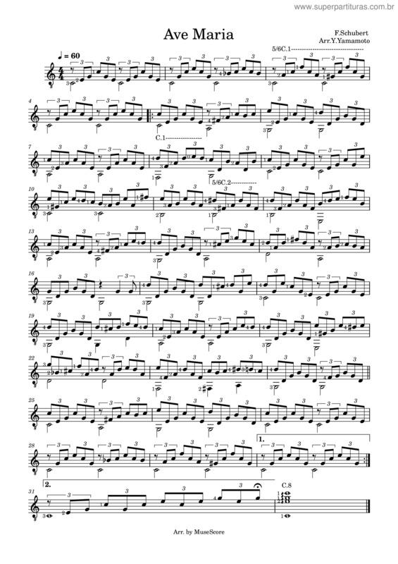 Partitura da música Ave Maria, D.839 – Franz Schubert v.4