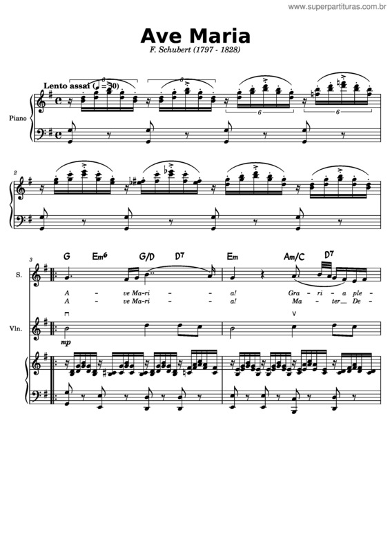 Partitura da música Ave Maria, D.839 – Franz Schubert v.7