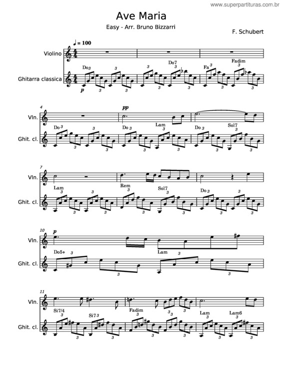 Partitura da música Ave Maria, D.839 – Franz Schubert v.9