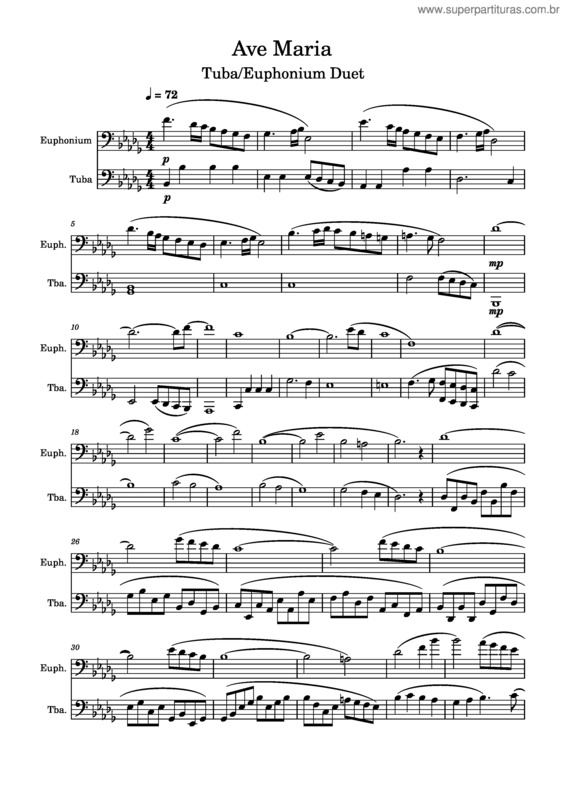 Partitura da música Ave Maria, Gulio Caccini