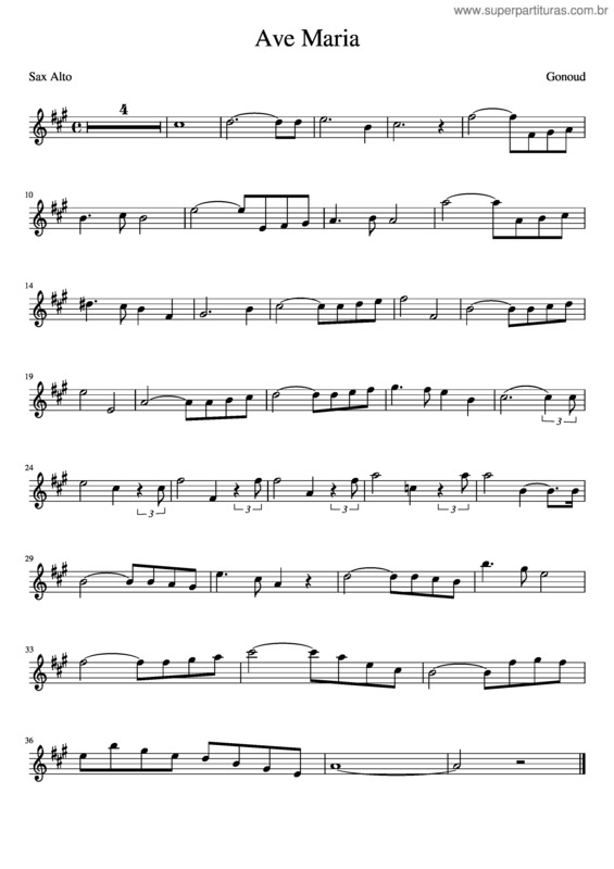 Partitura da música Ave Maria, Méditation Sur Le Premier Prélude De Piano De S. Bach – Charles Gounod Ave Maria