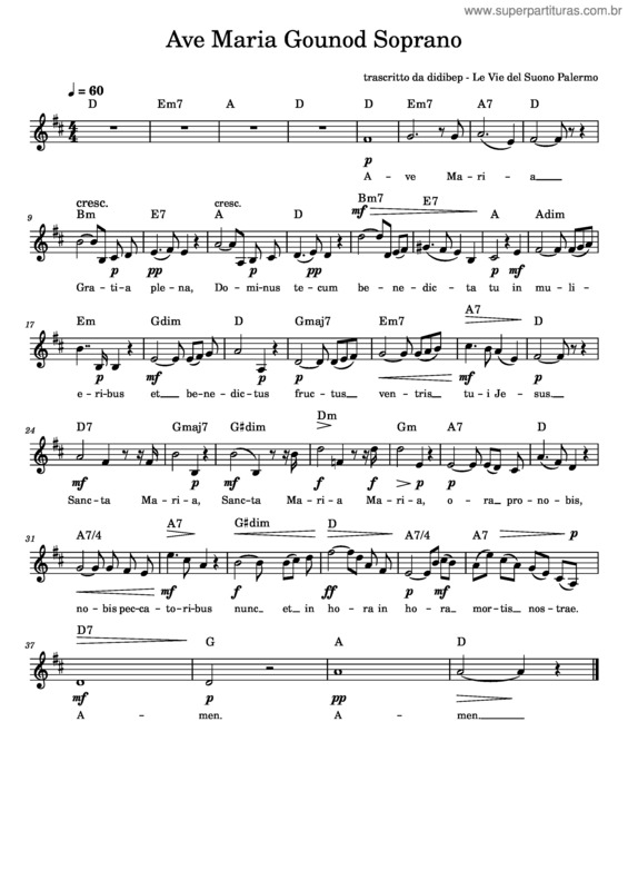 Partitura da música Ave Maria, Méditation Sur Le Premier Prélude De Piano De S. Bach – Charles Gounod v.3