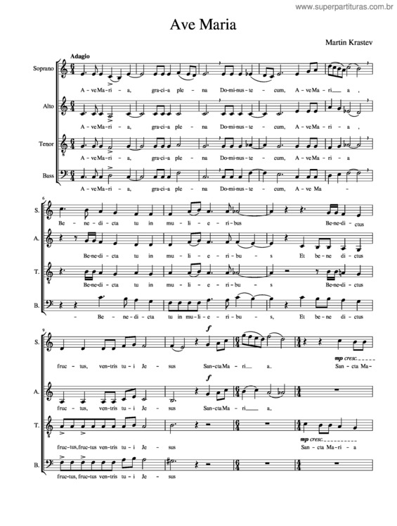 Partitura da música Ave Maria 1
