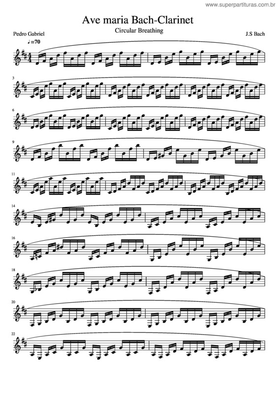 Partitura da música Ave Maria Bach – Clarinet Circular Breathing Duet With Violin