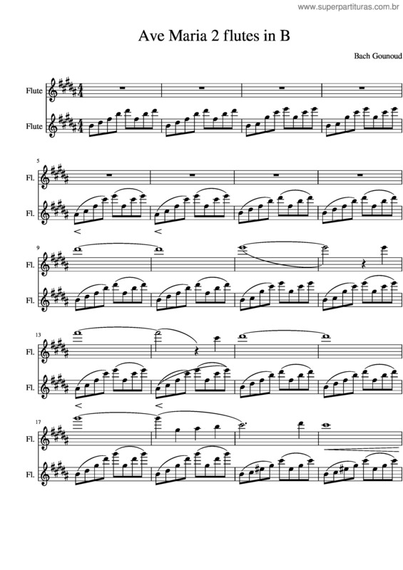 Partitura da música Ave Maria Bach/Gounoud 2 Flutes In B