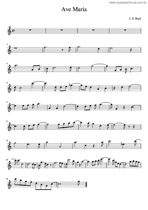 Partitura da música Ave Maria Bach v.3