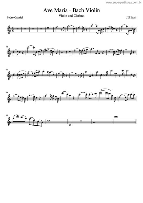 Partitura da música Ave Maria Bach Violin – Duet With Circular Breathing Clarinet