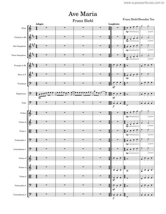 Partitura da música Ave Maria Biebl v.2