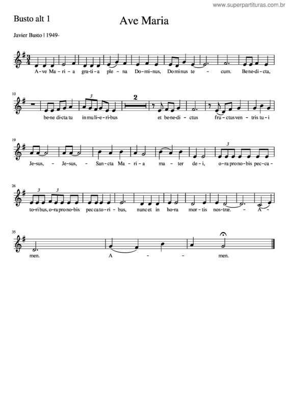 Partitura da música Ave Maria Busto Altstemme 1