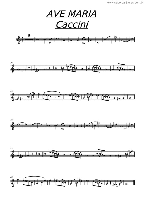 Partitura da música Ave Maria Caccini v.8