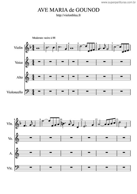 Partitura da música Ave Maria De Gounod v.2