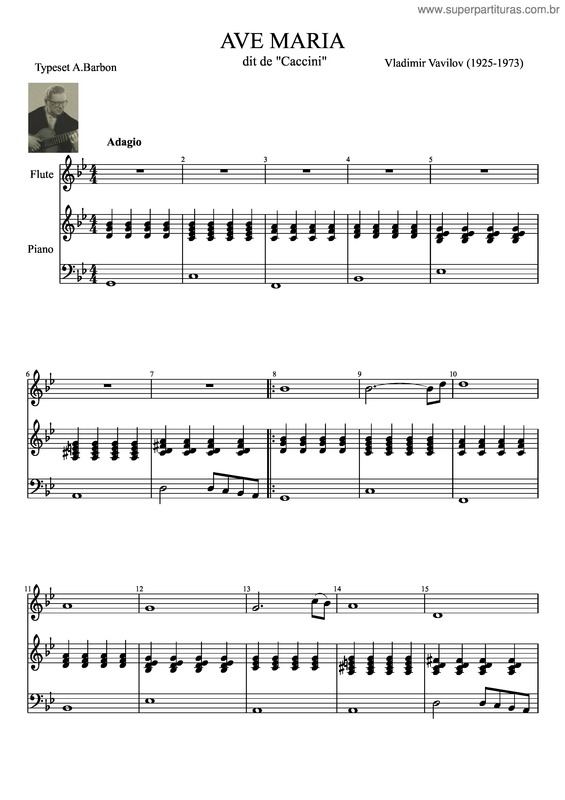 Partitura da música Ave Maria De Vavilov Dit De Caccini