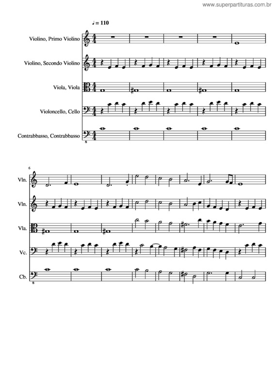 Partitura da música Ave Maria Di Piazzolla Per Quintetto D` Archi – Arr. Stefano Santoni