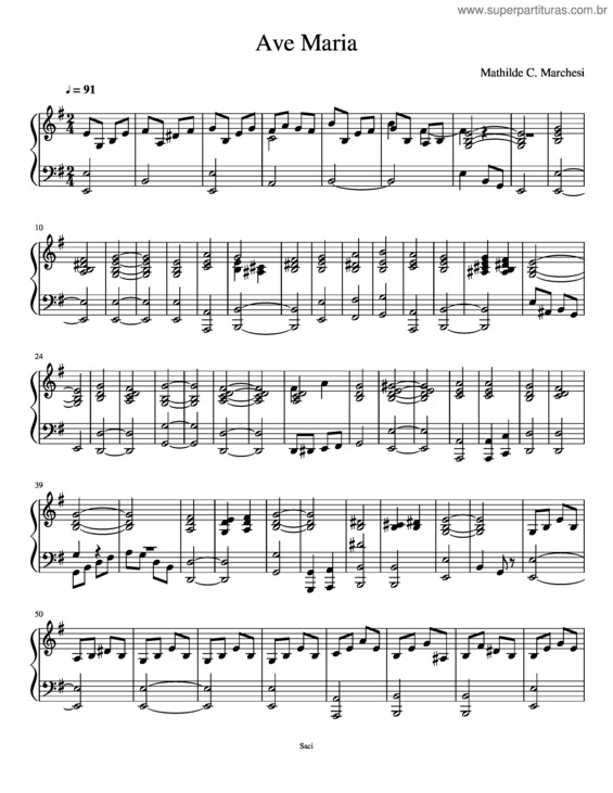 Partitura da música Ave Maria E Moll