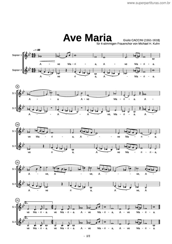 Partitura da música Ave Maria Final1