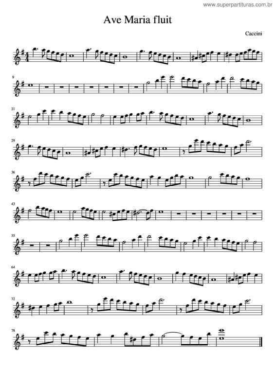 Partitura da música Ave Maria Fluit