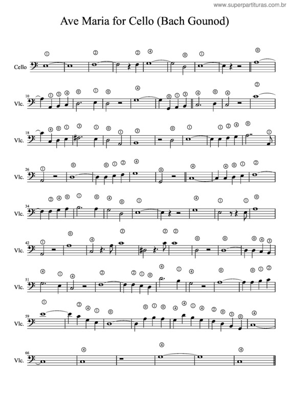 Partitura da música Ave Maria For Cello