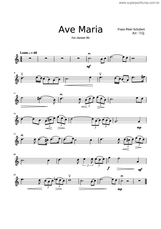 Partitura da música Ave Maria Franz Schubert Backing Track