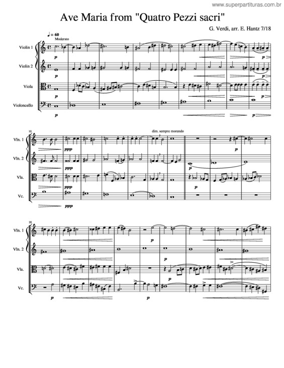 Partitura da música Ave Maria From Quatro Pezzi Sacri – Giuseppe Verdi