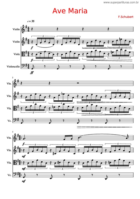 Partitura da música Ave Maria–G