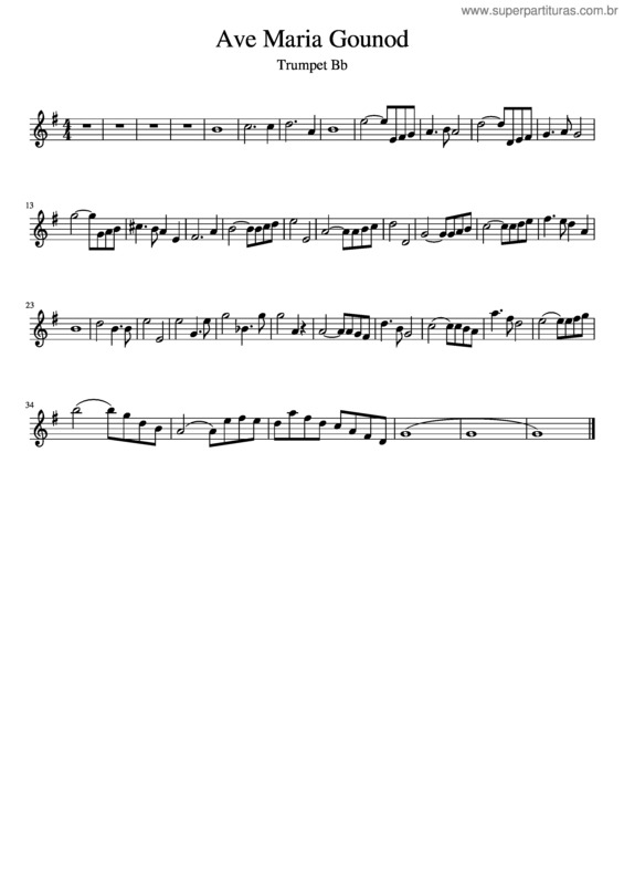 Partitura da música Ave Maria Gounod v.2