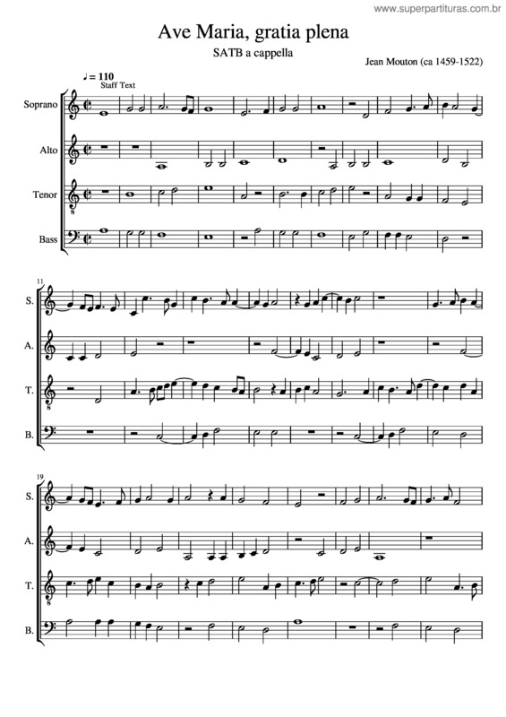 Partitura da música Ave Maria Gratia Plena v.3