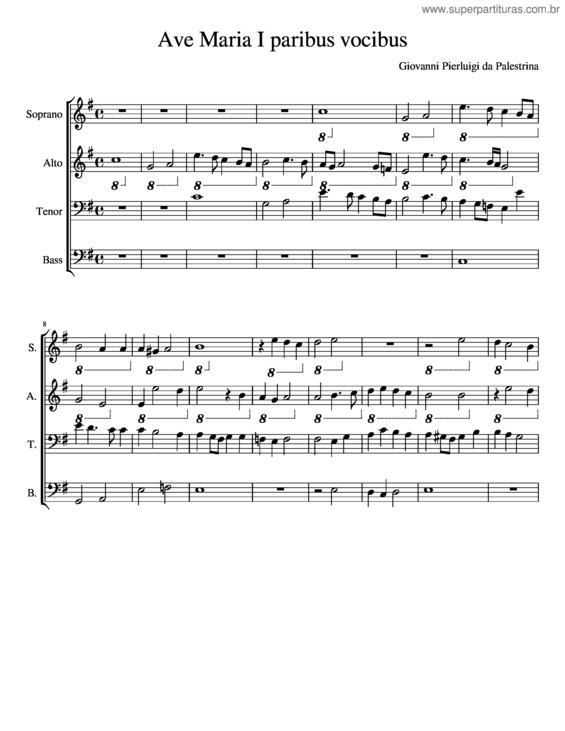 Partitura da música Ave Maria I Paribus Vocibus