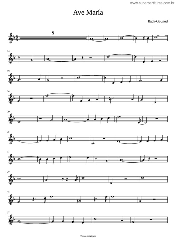 Partitura da música Ave María J.S.Bach Backing Track For Clarinet