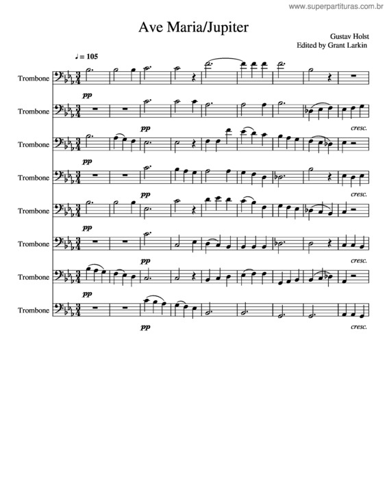 Partitura da música Ave Maria/Jupiter