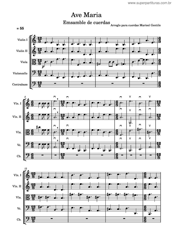 Partitura da música Ave Maria Orquesta