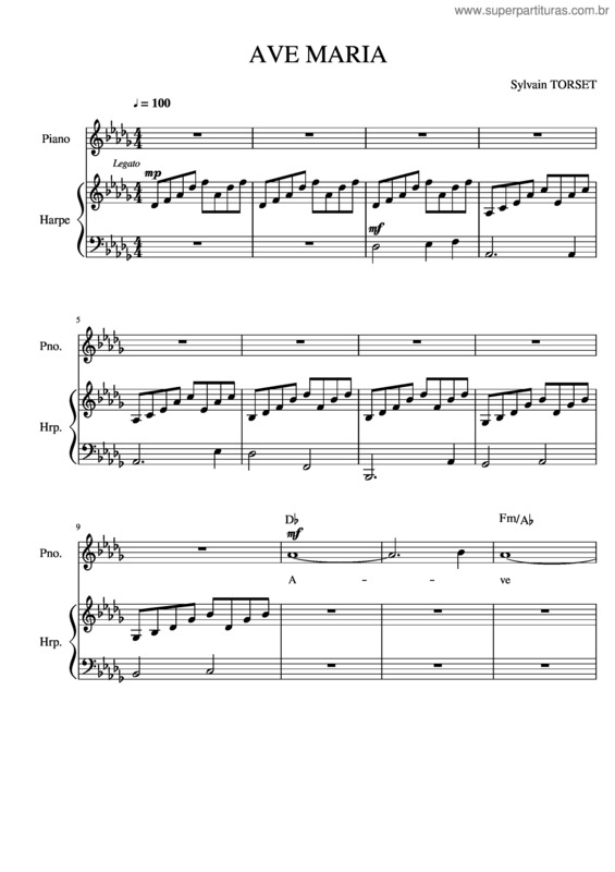 Partitura da música Ave Maria Pour Elodie