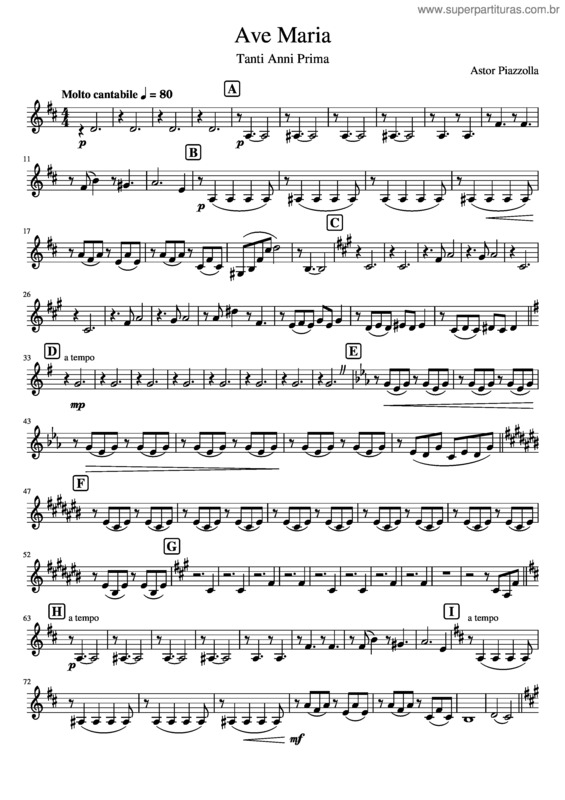 Partitura da música Ave Maria Qlarnettttttt