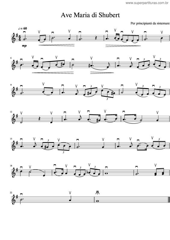 Partitura da música Ave Maria Rita