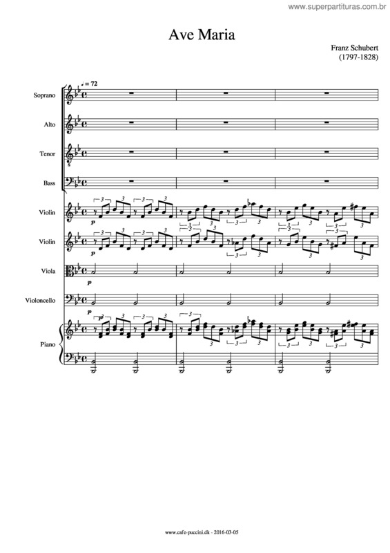 Partitura da música Ave Maria Satb
