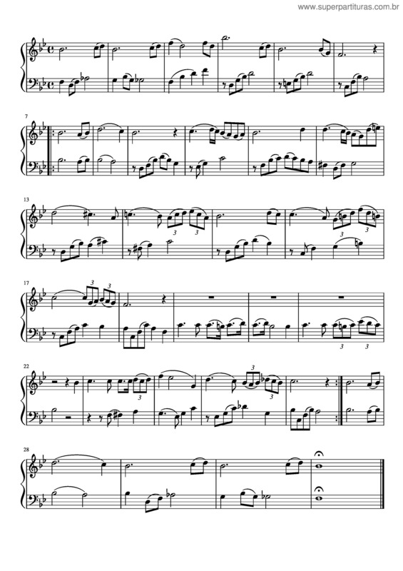 Partitura da música Ave Maria Schiubert Piano Forte
