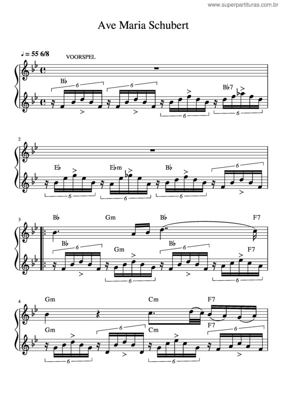 Partitura da música Ave Maria Schubert Uitgebreid