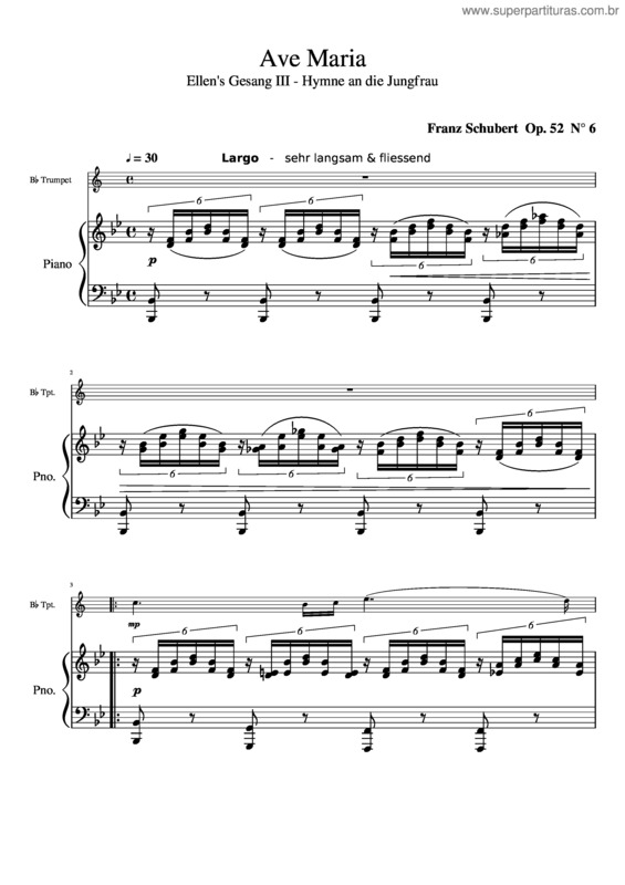 Partitura da música Ave Maria Schubert v.2