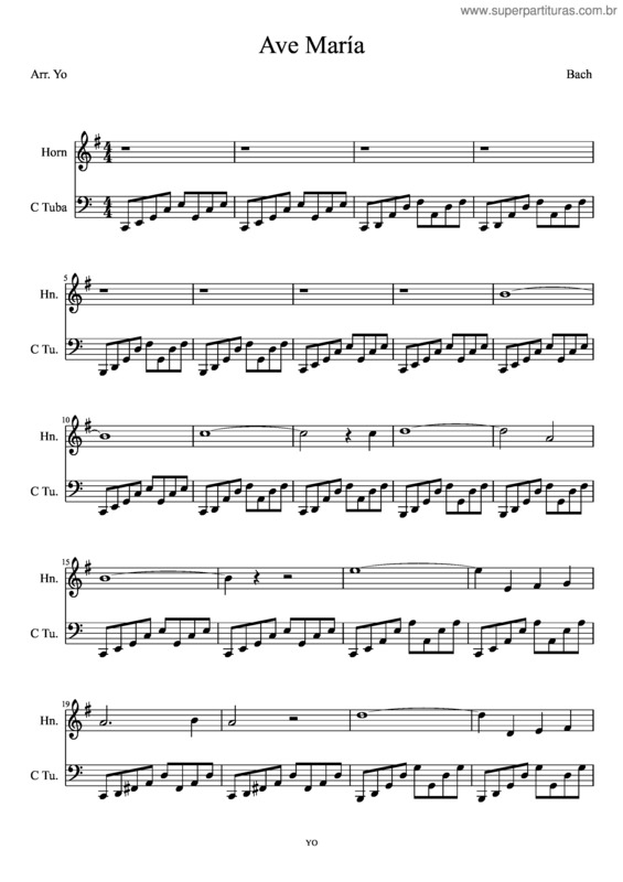Partitura da música Ave Maria Trompa Y Tuba v.3